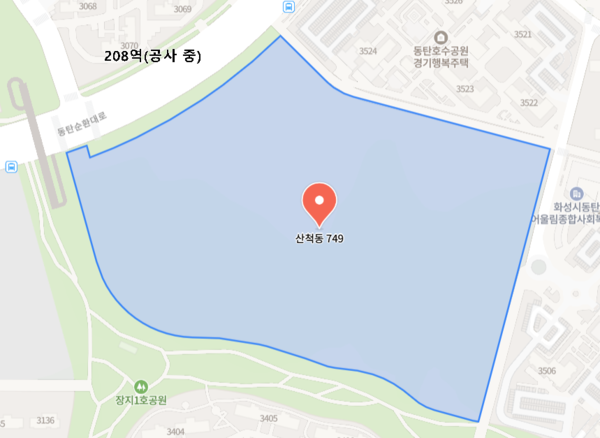 ▲동탄인덕원선 복선전철 208역