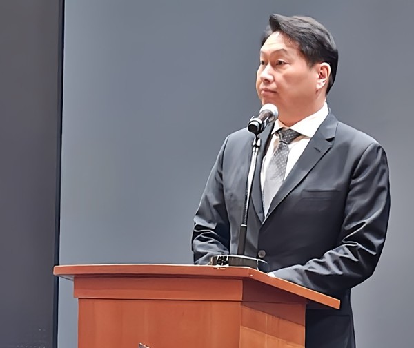 ▲향후 계획을 설명중인 최태원 SK그룹 회장