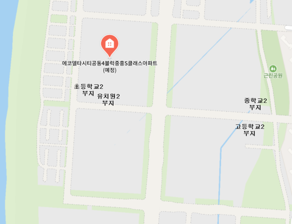 ▲에코델타시티 중흥S-클래스 에듀리버 인근 신설 학교 부지