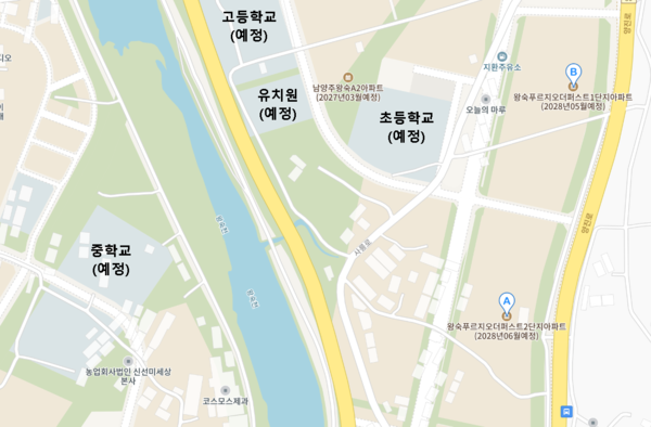 ▲왕숙 푸르지오 더 퍼스트 인근 교육환경 신설 부지