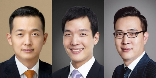 ▲왼쪽부터 김동관 한화그룹 부회장, 김동원 한화생명 사장, 김동선 한화호텔앤드리조트 부사장