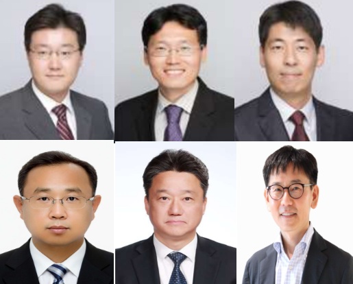 ▲ (왼쪽 상단부터 시계방향) 김욱배 부원장보, 김충진 부원장보, 곽범준 부원장보, 이진 부원장보, 김형원 부원장보, 서영일 부원장보