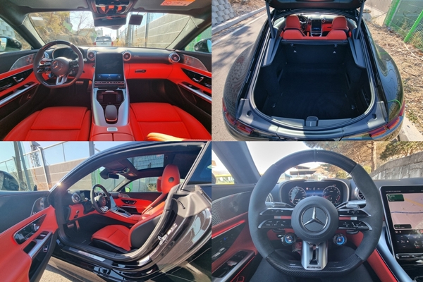 ▲AMG GT 55의 실내는 접이식 2+2 시트가 탑재돼 2열이 추가됐고 트렁크 공간은 최대 675L로 이전 세대 대비 두 배 넓어졌다.