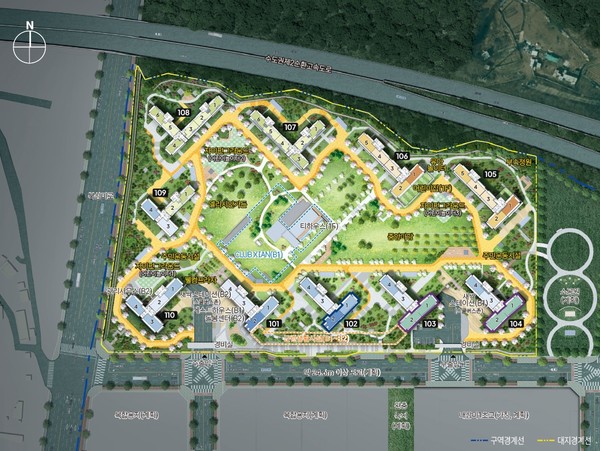 ▲북오산자이 리버블시티 단지 배치도