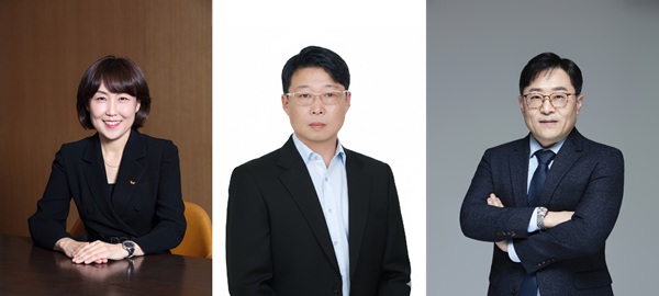 ▲(왼쪽부터) 박진선 COO, 이상윤 바이오연구본부장, 이범한 QE 실장