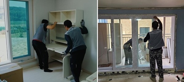 ▲한샘 임직원들이 직접 시공한 경기 안산시 그룹홈 공간개선 사업