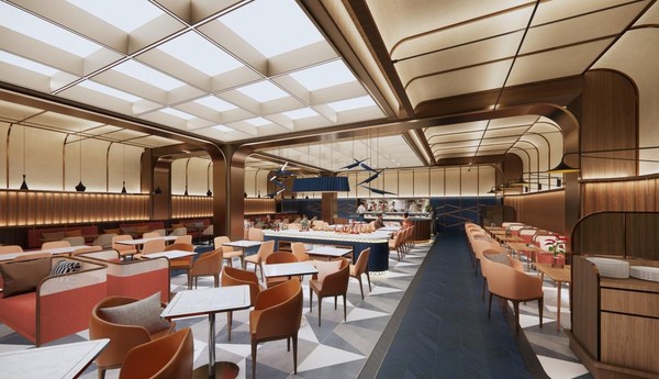 ▲현대리바트가 수주한 '트레블로지 역삼' 내 F&B 공간 투시도