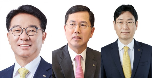 ▲ (왼쪽부터) 이동철 전 KB금융지주 부회장, 임영진 전 신한카드 대표, 이창권 KB금융지주 미래전략부문장