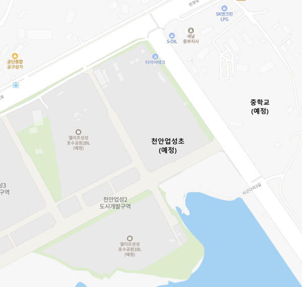 ▲엘리프 성성호수공원 1BL·2BL 인근 천안업성초(예정)과 중학교(예정)