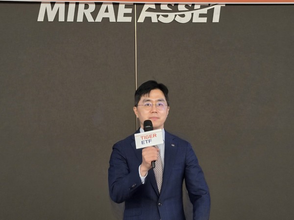 ▲26일 미래에셋센터원에서 열린 ‘TIGER ETF 기자간담회’에서 미래에셋자산운용 ETF운용부문 김남기 대표가 환영사를 하고 있다.