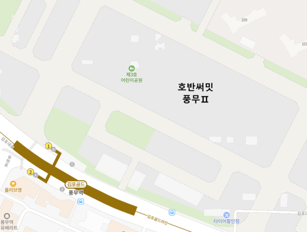 ▲호반써밋 풍무Ⅱ 인근 김포골드라인 풍무역